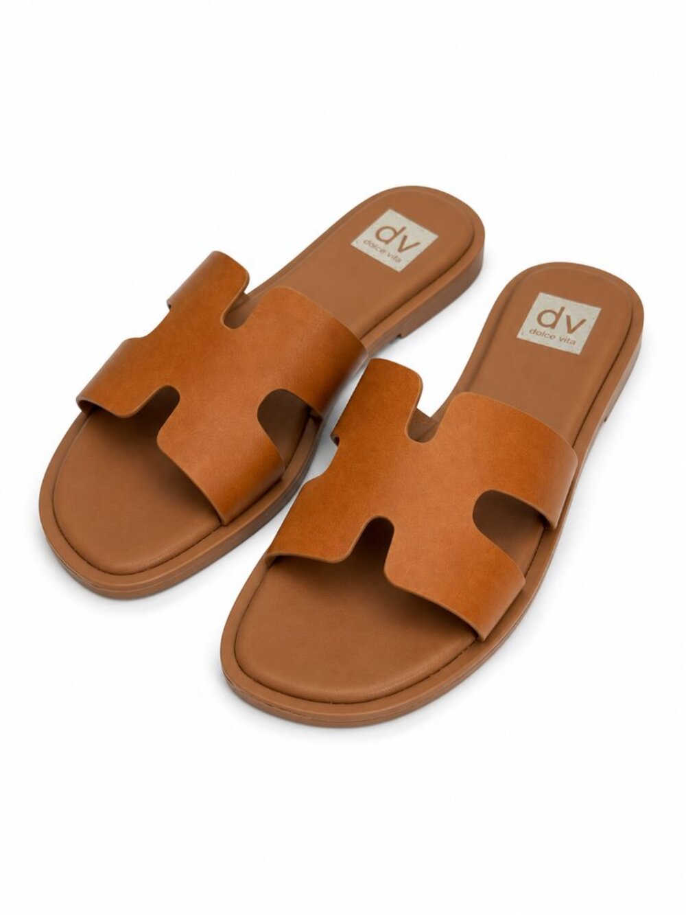 DV by Dolce Vita Hollie Tan Cutout Slide Sandals Size 8 NWT - Picture 1 of 6